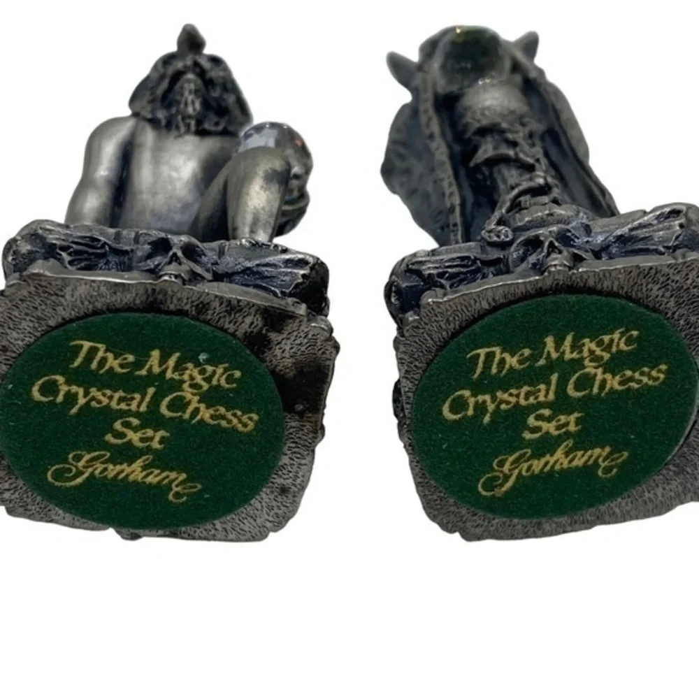The Magic Crystal Pewter Chess Set  White Witch and Internal Demon Gorham UK